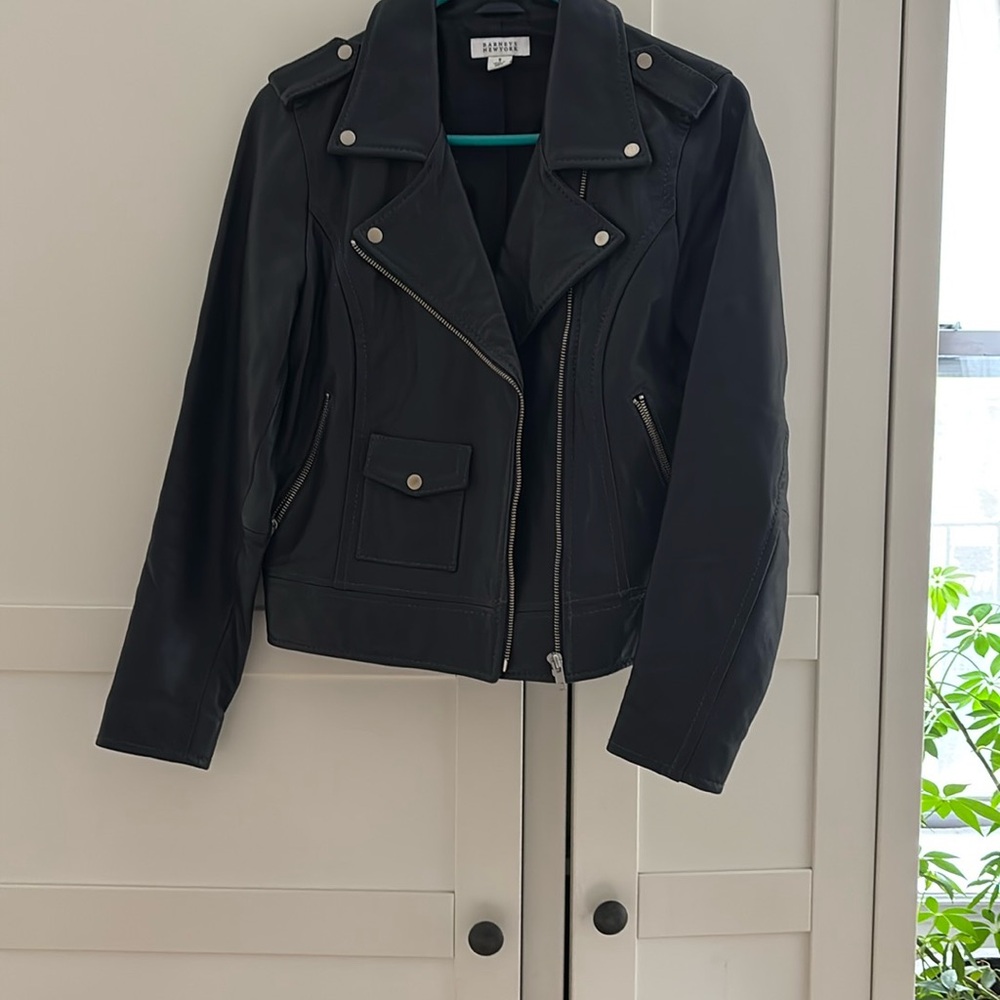 Dark navy Leather Jacket